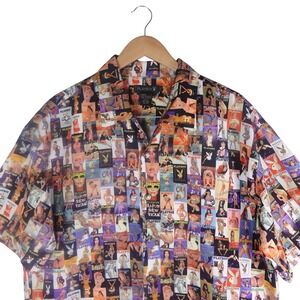 Vintage Playboy Magazine Cover All Over Print Shirt Men XL Short Sleeve Multi